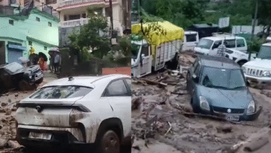 वाहन मलबे में दबे