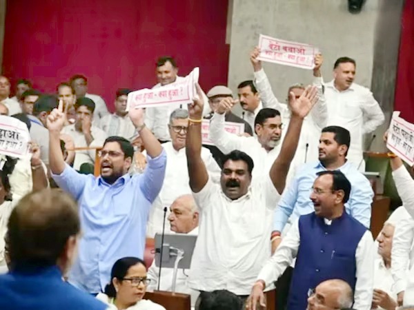 The first day of Haryana assembly was marred by uproar