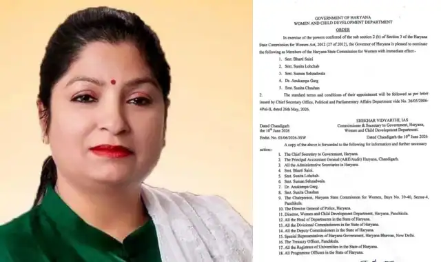 हरियाणा महिला आयोग की 5 नई सदस्य नियुक्त